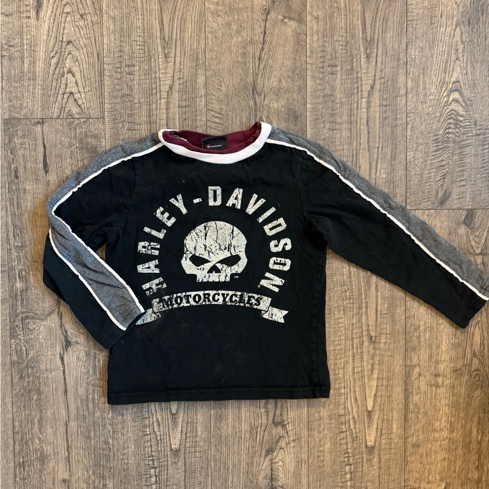 Harley Davidson Boys Willie G. Skull Jersey Long Sleeve Tee- Small